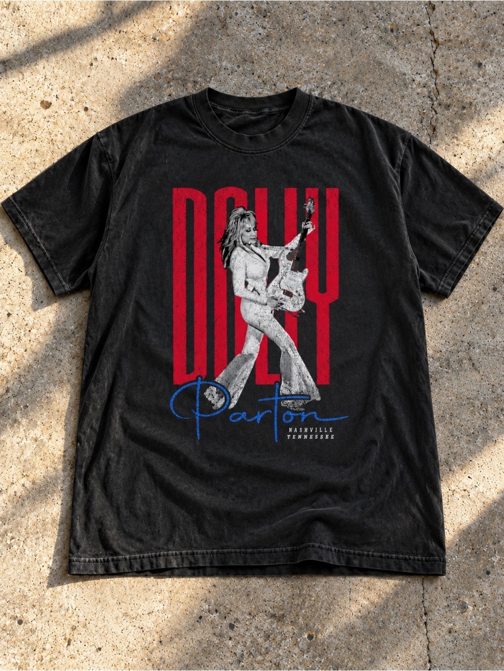 Dolly Parton Nashville Graphic T-Shirt Black Unisex